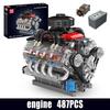 Modèle de moteur V8 Mould King, 487 pièces, emballage de boîte dorigine