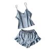Пижама из шёлка Ice Silk, женская мода, комплект из двух предметов для дома, тонкие домашние подтяжки, шорты