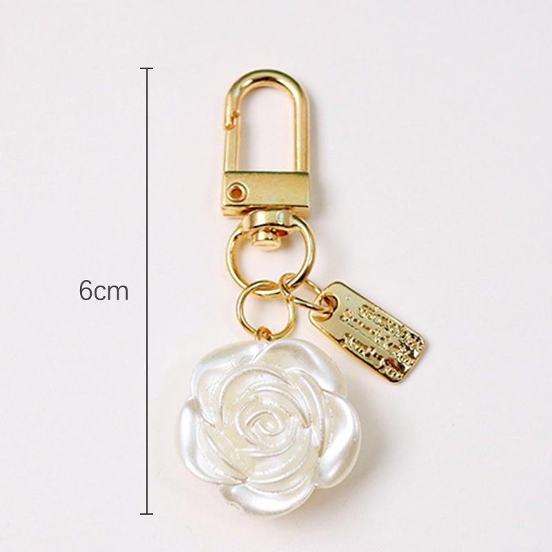 Vintage Pearl Keychain Flower Bowknot Pendant Keyring Handbag Decoration Jewelry