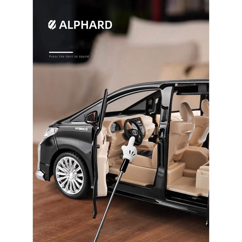 1/24 Toyota Alphard MPV Alloy Die Cast Toy Car Model Sound and Light Pull Back Children's Toy Collectibles Birthday Gift