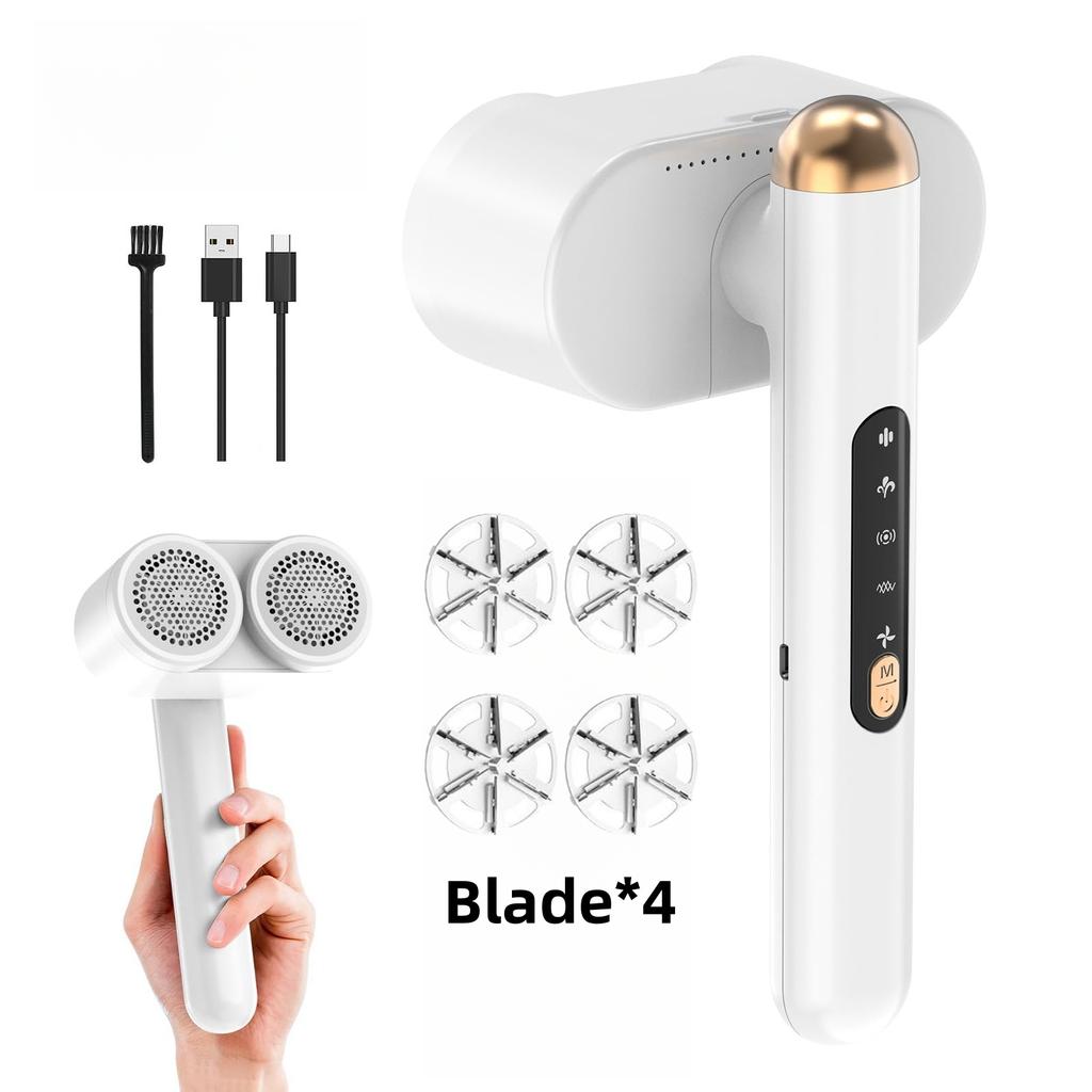 Бритва для ткани, перезаряжаемая, с двумя головками, 4-скоростной режим, вращающаяся ручка, портативная, беспроводная, подходит для штор и свитеров