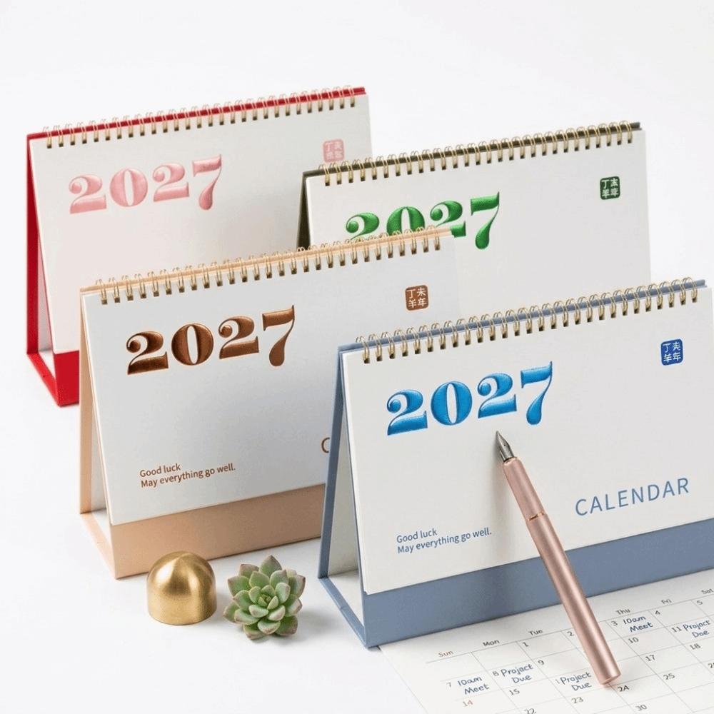 Minimalist Desktop Calendar 2027 Self-Discipline Tracker New Desk Calendar Workspace