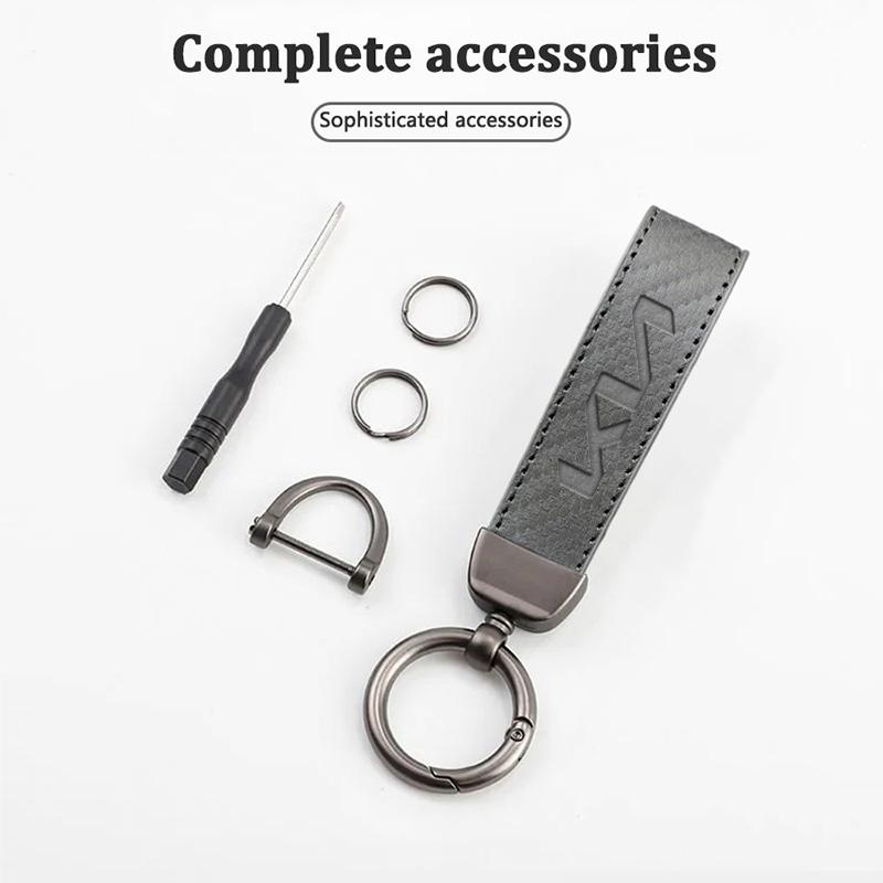 Carbon Fiber Car Keychain Anti-Lost Key Ring Pendant Lanyard For Kia Ceed Sportage Picanto Cerato Seltos Soul Rio 3 4 5 2025 ulsap11