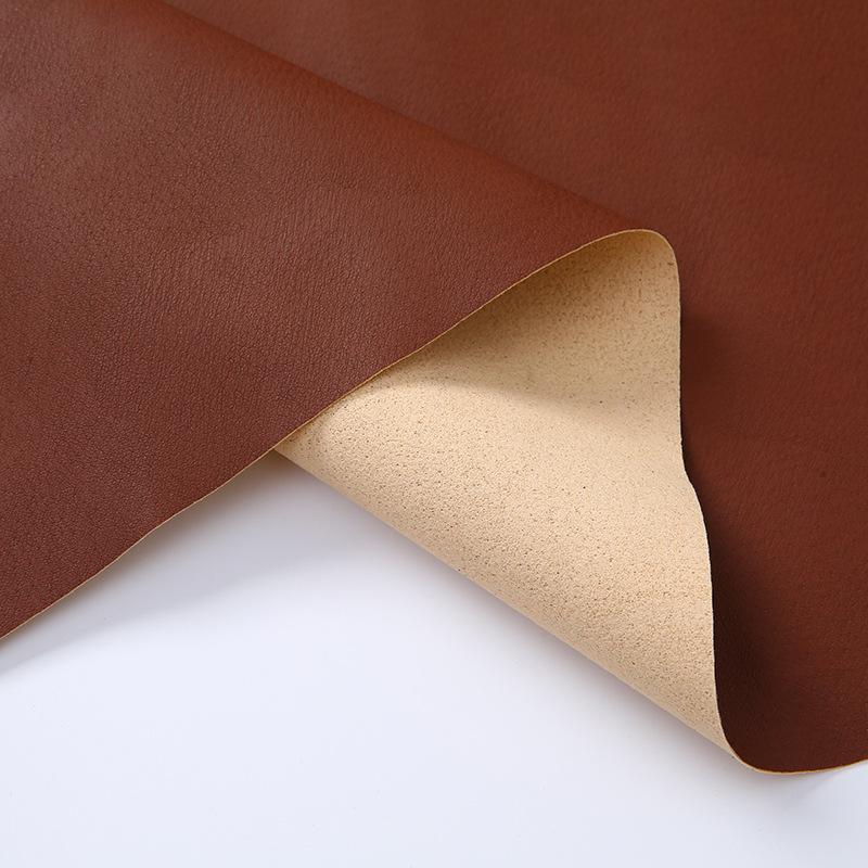 PU Faux Cowhide Grain Yoga Mat Fabric: 0.65mm Microfiber with Absorbent, Breathable Velvet Lining