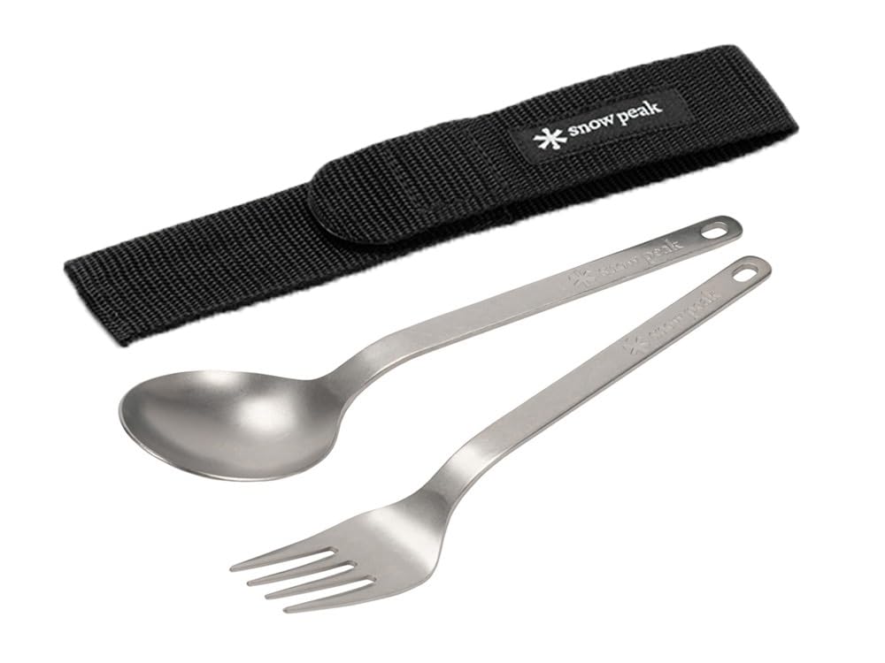 Snow Peak Whopper Cutlery Set Black Lightweight Outdoor Cutlery Set (2 pieces) SCT-002-BK -