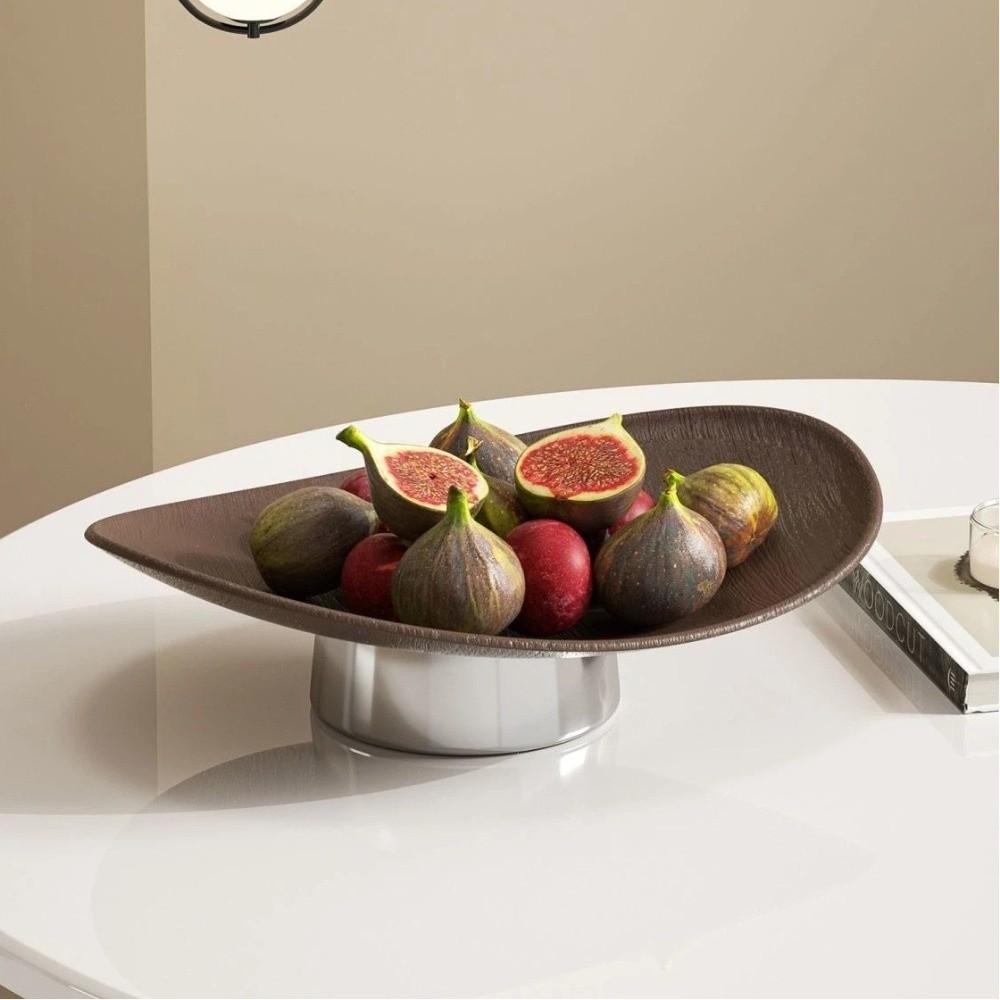 New Light Luxury Style Fruit Plate Multi-purpose Desktop Jewelry Aromatherapy Storage Plate Oval Tray Kitchen