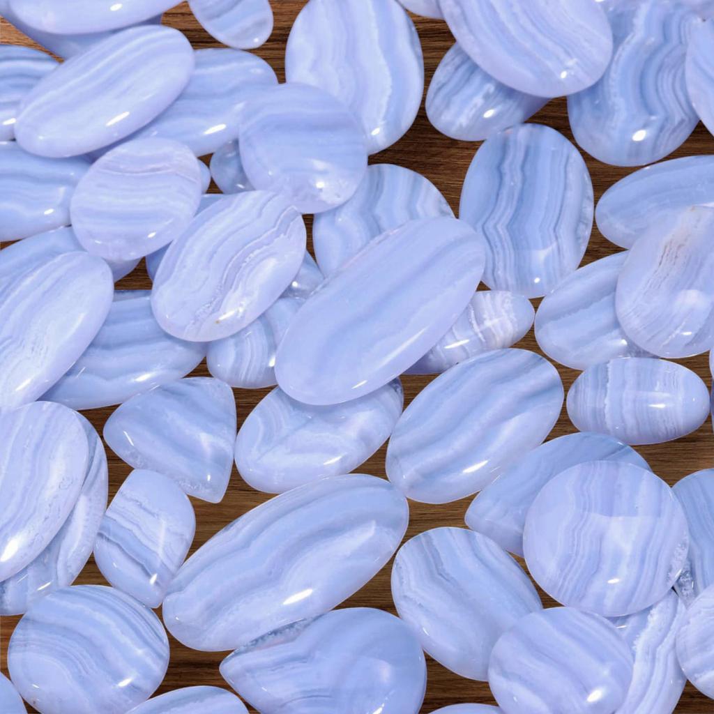 Top Quality Natural Blue Lace Agate Cabochon Lot, Blue Lace Agate Gemstone, Natural Gemstone Lot, Healing Gemstone, Loose Cabochon Lot.