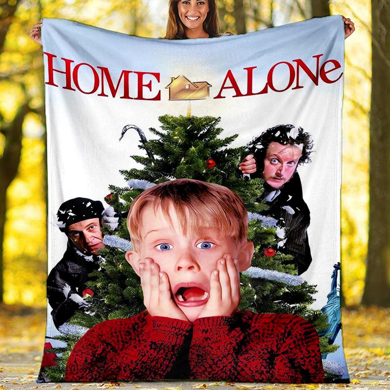 Home Alone Theme Printed Blanket - Perfect for Couch, Bed, Travel & Outdoor Use | Machine Washable, Cozy & Durable.
