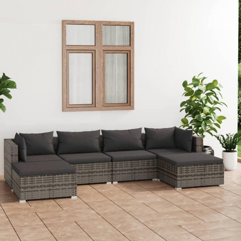 Day and Night - Day and Night Garden Furniture Set 6 Pieces and Gray Synthetic Rattan Cushions