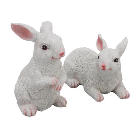 1 пара кроликов, украшения, украшения из смолы, модель животного, скульптура, статуэтка для балкона и сада 