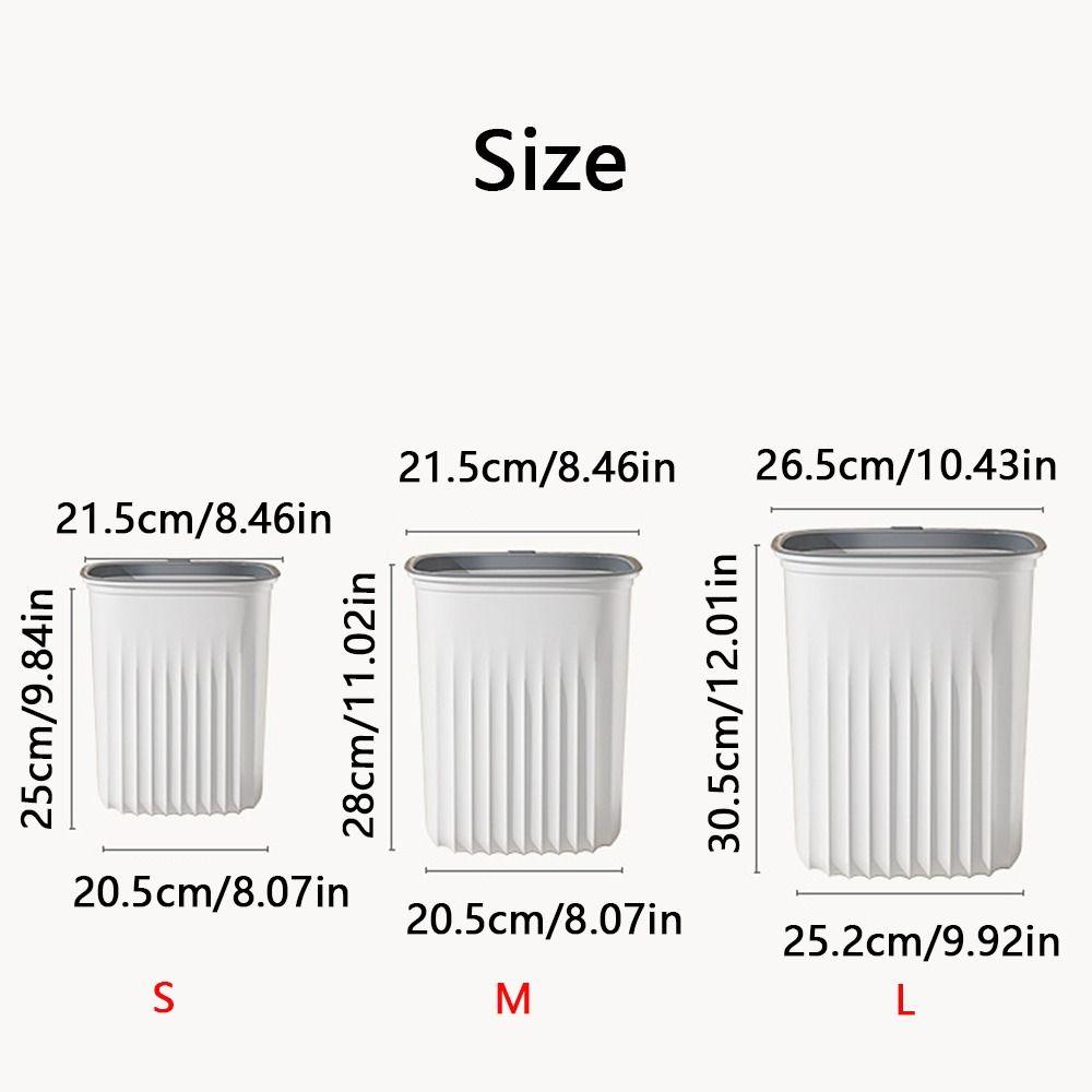 Plastic Trash Can Pressure Ring Garbage Bucket Open Style Paper Basket Kitchen