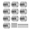 Glass Clamp 10 PCS Square Railing Bracket for 0.31 "-0.62 " Glass Silver