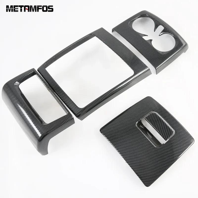 For Kia Carnival KA4 2024 2025 Carbon Fiber Rear Seat Air Conditioner Vent Outlet Trim Cup Frame Accessories