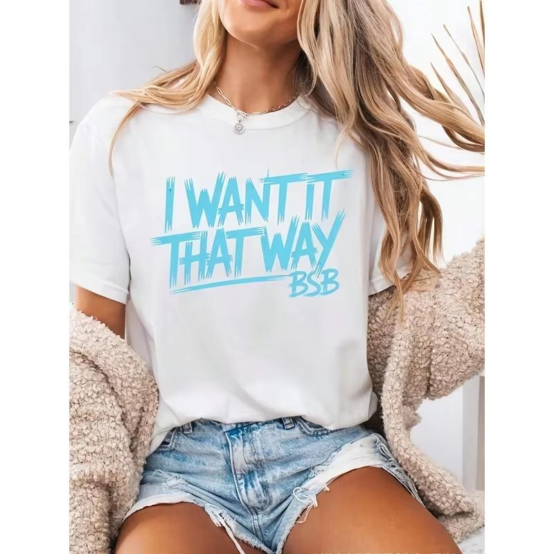 I Want It That Way BSB Backstreet Boys Vintage Music Hiphop Unisex Women Summer Cotton T Shirt Universal Shortsleeved Casual