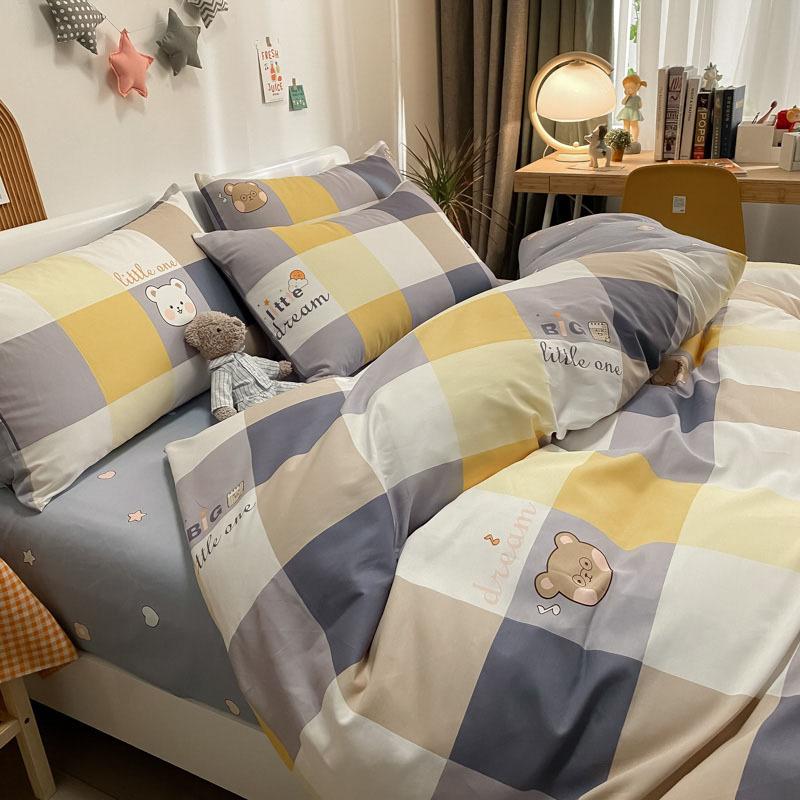 Комплект постельного белья из четырех предметов, пододеяльник из чистого хлопка с цветочным рисунком, простыня для спальни из трех предметов