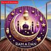2D Flat 20*20cm 1pc Ramadan Mubarak Golden Moon Stars Patterns Islam Muslim Party Supplies, High Quality Purple Window Pendant, Suitable For Ceiling
