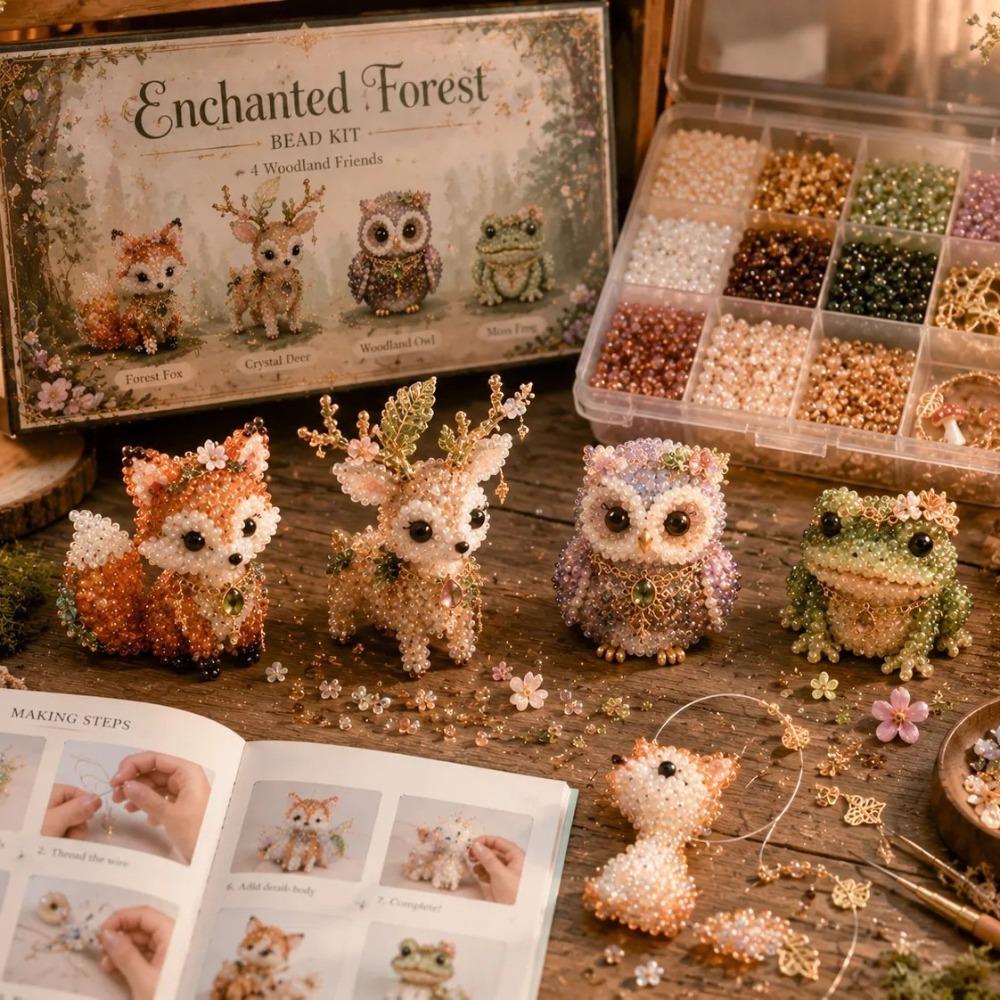 Animal Shape 3D Beaded Animal Kit Tiny Beads DIY Bead Craft Kit Handmade Bead Art Kit Home Decor
