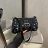 Punk-style Rivet Single-shoulder Bag, Handbag, Cool and Trendy Girl, Underarm Bag, Baguette Bag