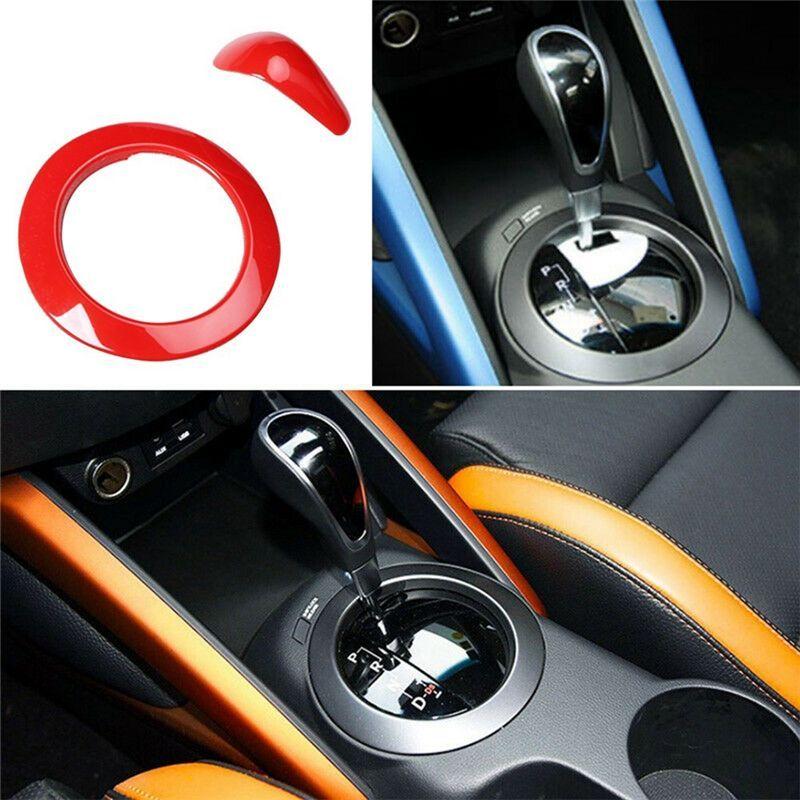 2PCS Gear Shift Knob Cover Trim Shift Lever Decorative Cover Replacement Parts Accessories For Hyundai Veloster 2011-2017 Red