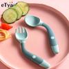 Spoon for Baby Utensils Set Auxiliary Food Silicone Spoon Toddler Learn To Eat Training Bendable Soft Fork Children Tableware