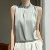 Summer Stand-up Collar Sleeveless Vest T-shirt Fitted Top Versatile Base Layer Women's Clothing