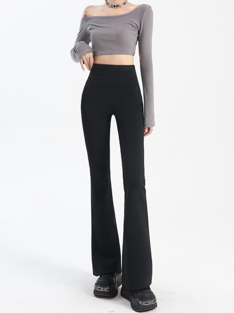 Расклешенные брюки женские зимние плюс бархатные облегающие леггинсы с высокой талией повседневные сексуальные универсальные брюки колготки обтягивающие брюки скинни, приподнимающие ягодицы