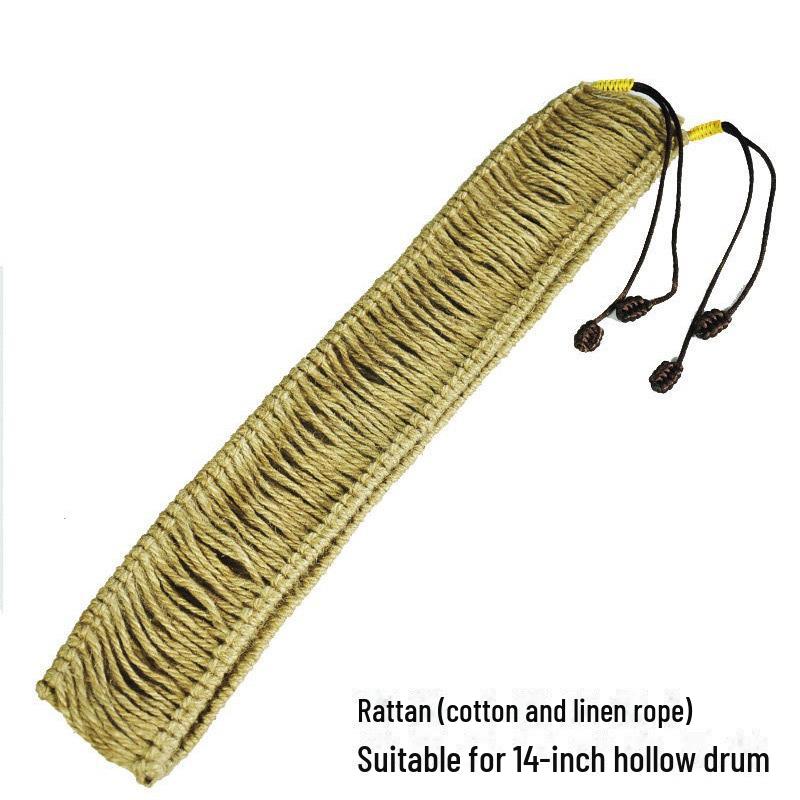 Handmade Ethereal Rattan Drum Edge Cover for 12-14 Inch Handpans - Reduce Noise with Hand-Braided Hemp Rope Apron