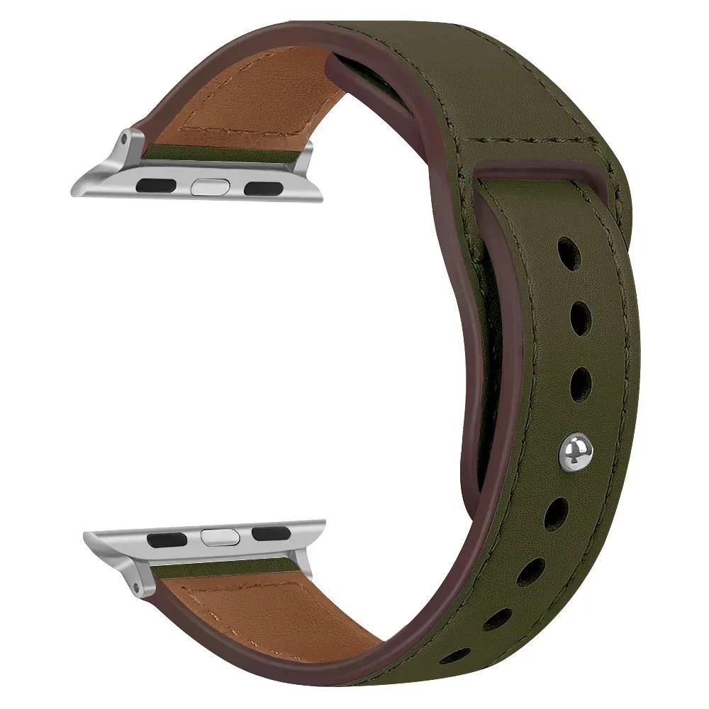 Кожаный ремешок для Apple Watch Band 44 мм 45 мм 41 мм 40 мм 49 мм 42 мм 38 мм 45 44 мм браслет Correa iWatch Series 3 4 6 SE 7 8 Ultra