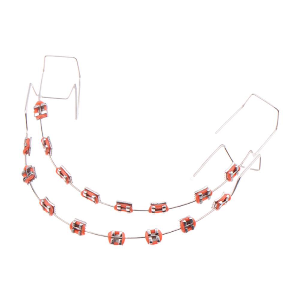 1 пара стоматологических фейковых брекетов с коробкой для хранения Временное украшение зубов Металлические дуги Брекет Ортодонтические лигатурные резинки Стоматологический инструмент