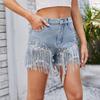 Casual Ripped Washed Women's Denim Shorts