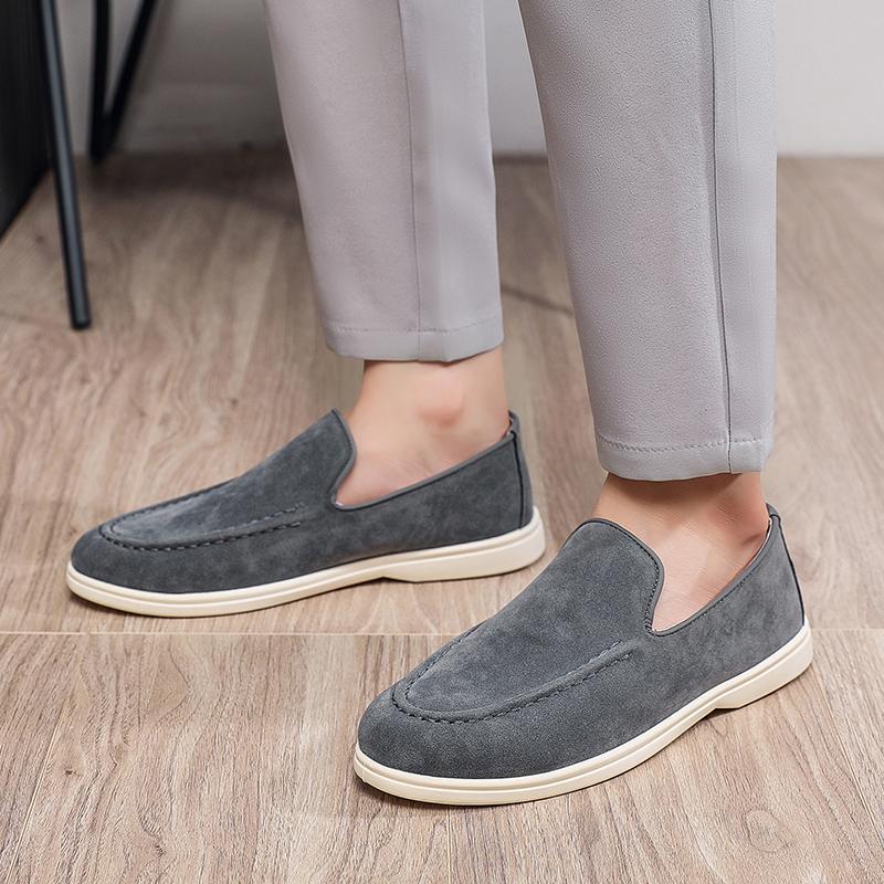 Fashion Mens Business Casual Shoes Suede Loafers Classic British Style Men Lightweight Soft Moccasins Male Slip On Driving Flats