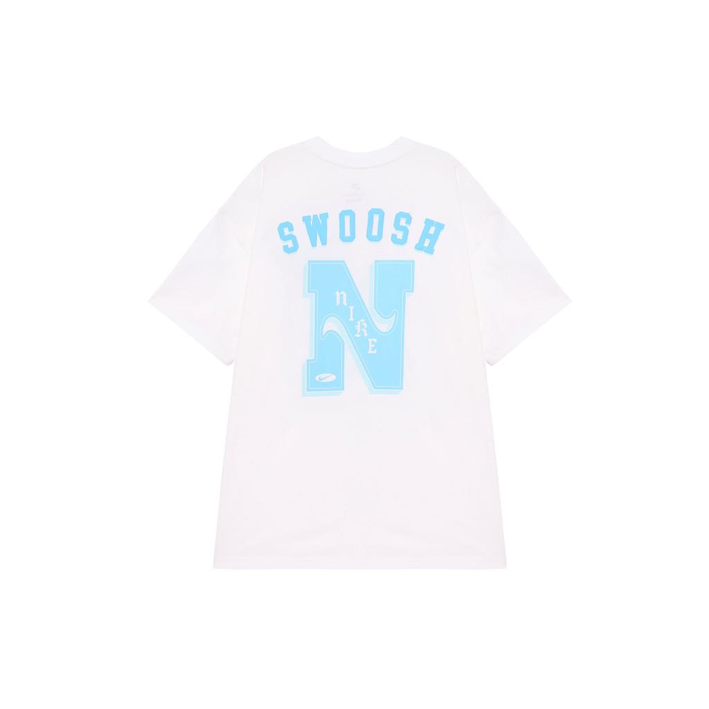 Nike Футболка с круглым вырезом и принтом букв, прямая, повседневная, с коротким рукавом, мужская, белая FZ5386-100
