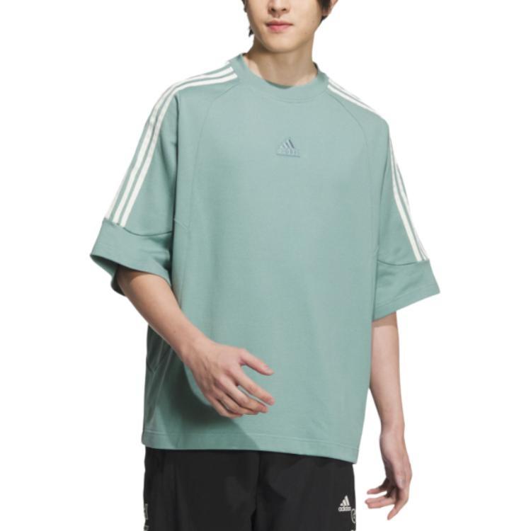 adidas Logo T-Shirt Asia Sizing 'Teal' Men's JI6645