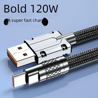 120 Вт плетеный кабель USB-C для быстрой зарядки телефонов Xiaomi, Honor и Huawei