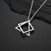 Hip Hop Black Silver Alloy Triangle Fashion 1Pc Men Women Modern Geometric Stacking Square Pendant Necklace Couple Necklace Unisex  Jewelry Accessory