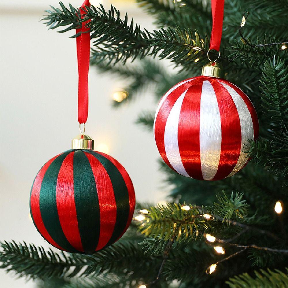 6Pcs Creative Christmas Ball Ornaments Elegant Shatterproof Christmas Tree Hanging Pendant Reusable 8cm