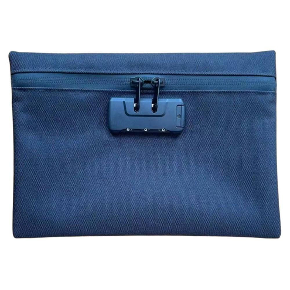 Zip Closure Money Bag with Lock Combination Lock Security Document Bag Camping