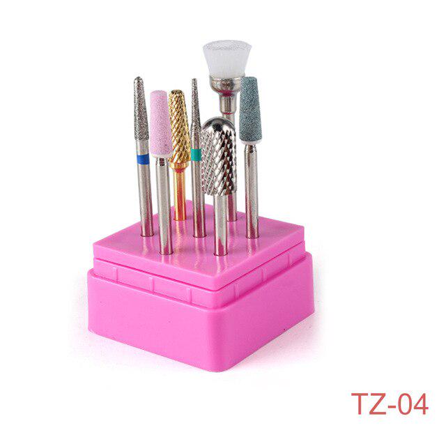 7PCS Ceramic Diamond Nail Drill Bits Set Milling Cutter Manicure Ceramic Tungsten Set 2.35mm
