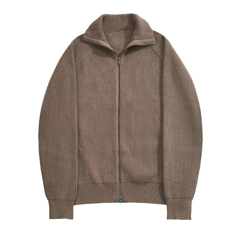 Premium Zip Turtleneck Knit Cardigan Men Women Solid Color Warm Sweater Coat Winter Casual Outerwear