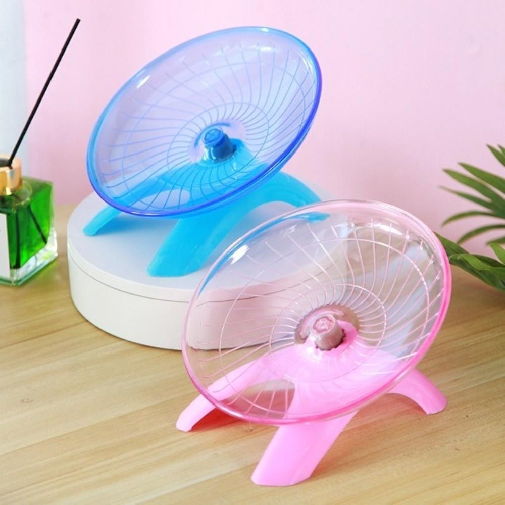Transparent Hamster Flying Wheel Quiet Operation Plastic Exercise Squirrel Wheel Stable Base Steel Axle Running Disc Toy