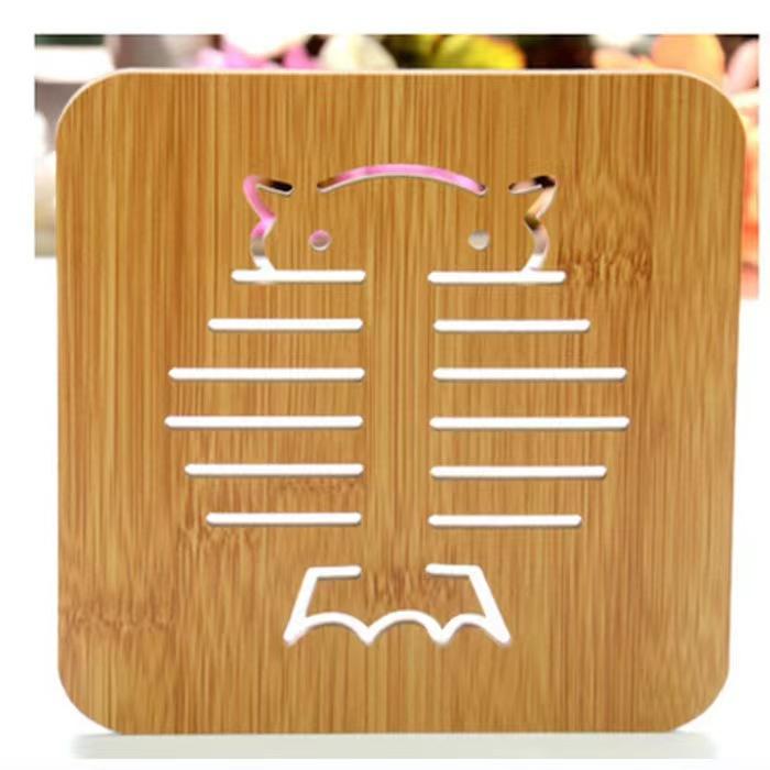 Creative Wooden Dining Table Insulation Mat, Water Cup Mat, Cartoon Dining Table Anti Slip Mat, Cute Creative Dining Table Insulation Mat
