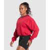Gymshark Gains Washed Loopback Crew Neck Conditioning Red Sets Red B3b8o Rb20