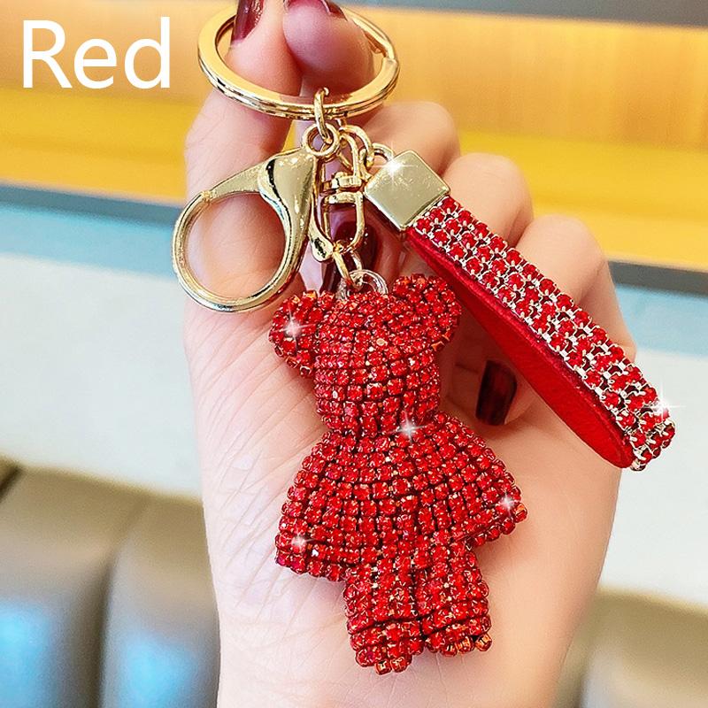 Высококачественный брелок со стразами в виде животного, ремень, подвеска для ключей от машины, подвеска для сумки со стразами класса люкс, брелок для сумки с медведем, женский подвеска для сумки, для девочки