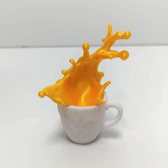 Подарки для любителей кофе 3D-печатная фигурка льющейся кружки, скульптура «Чашка-брызги», креативное искусство, настольный декор для дома, офиса, рабочего стола, подарок для влюбленных