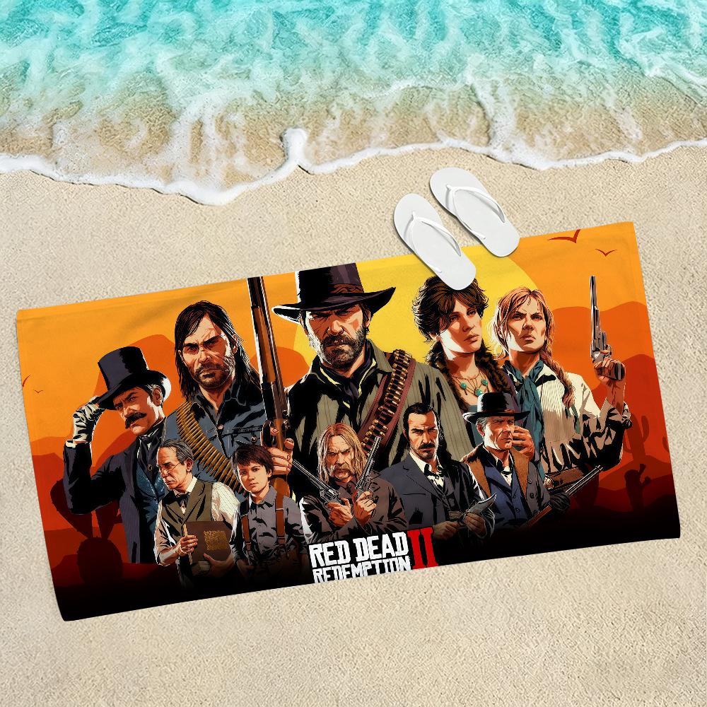 Игровое полотенце R-Red D-Dead Redemption 2 Для пляжей, студий йоги, спортзалов, горячих источников, бассейнов и пикников
