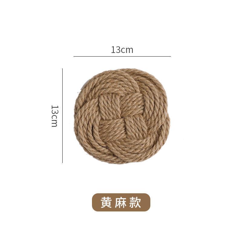 Чайный коврик Тканый льняной Ins Пасторальный Домашний Подставка для столовых приборов Ресторанный дизайн Чайная утварь Теплоизоляция Базовый Хамдмейд Украшения Кофе Мягкий