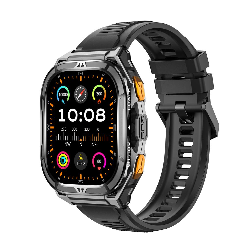 Умные часы X5 с большим 1,96-дюймовым AMOLED HD экраном, GPS с двухдиапазонным позиционированием, водонепроницаемостью 5ATM, мониторингом здоровья для мужчин