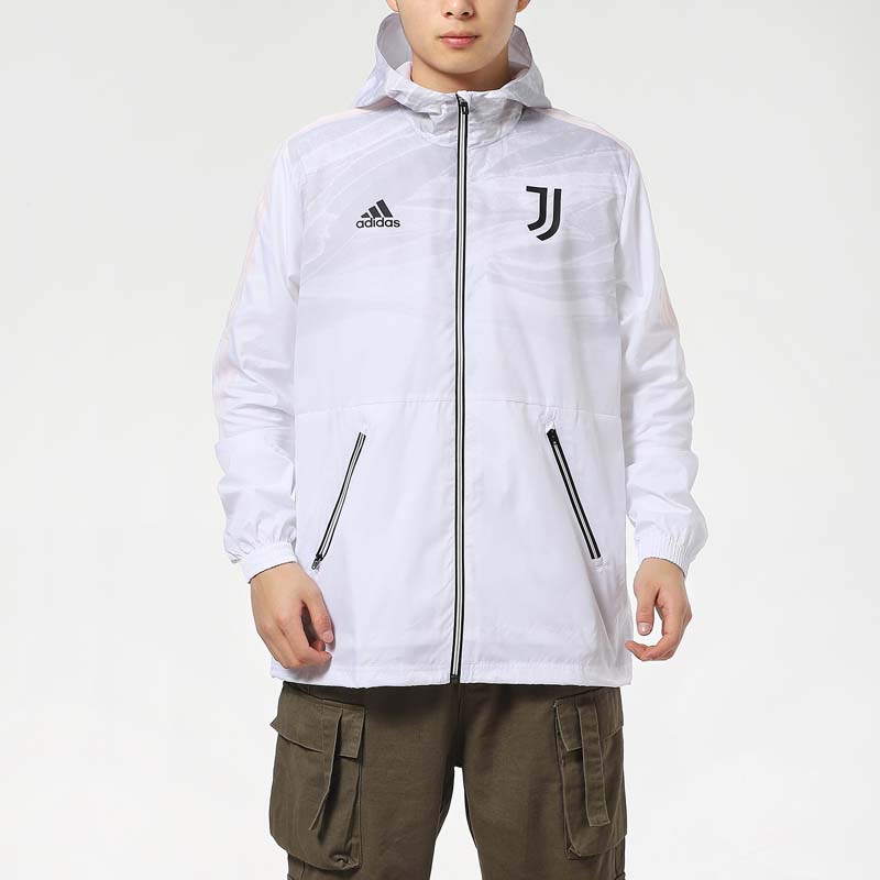 Adidas Ювентус Футбольная спортивная куртка с капюшоном Мужская верхняя одежда Белый GQ2537