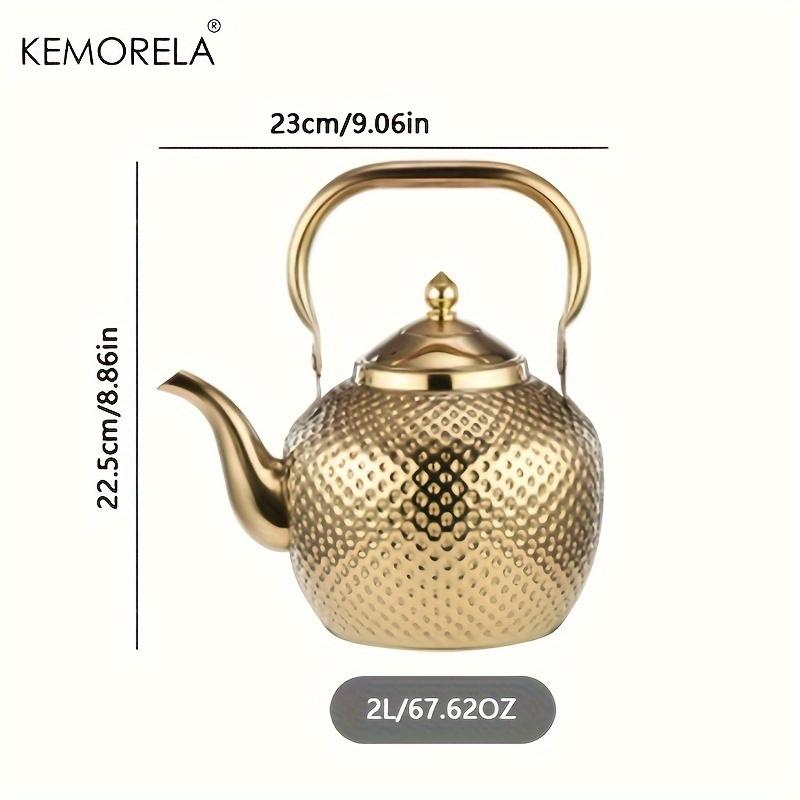 KEMORELA 1 шт. чайник из нержавеющей стали 1,2/1,5/2 л, чайник с фильтром, чайник для отеля, кофейник, индукционная плита, чай
