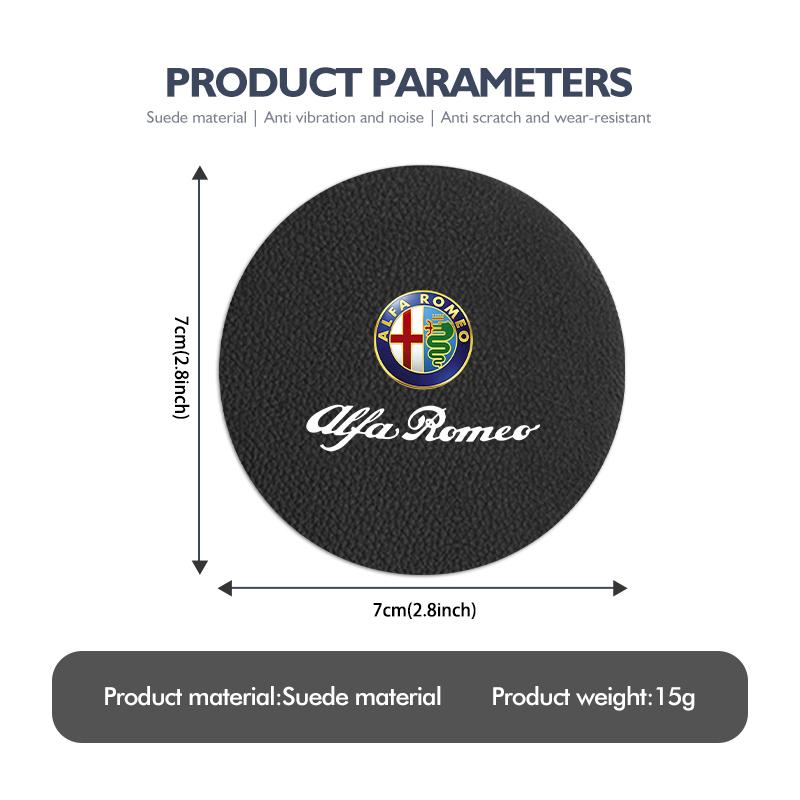 2Pcs Car Coasters Anti-slip Water Cup Drink Holder Accessories For Alfa Romeo 159 Giulietta Giulia 147 Mito 156 159 166 GT